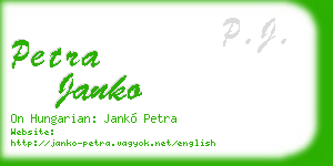 petra janko business card